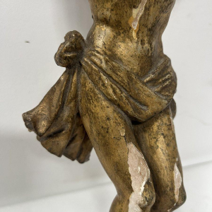 Christ en bois sculpté et doré, XIX siècle