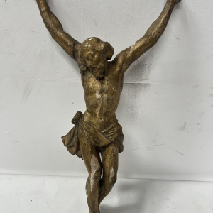 Christusbeeld, gesneden en verguld in hout, 19e eeuw