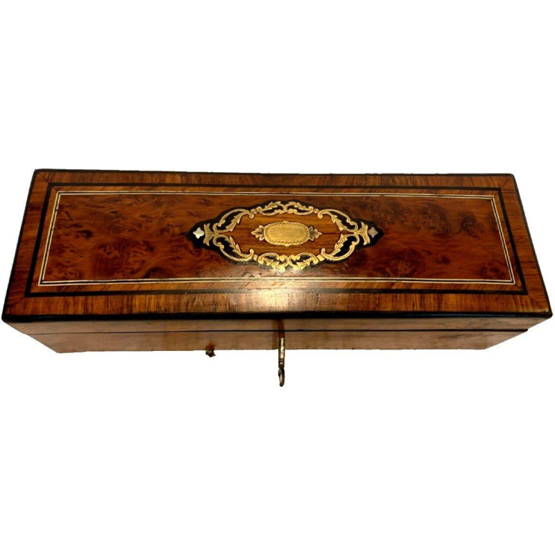 Napoleon III period thuya burl glove box, Boulle marquetry, 19th century