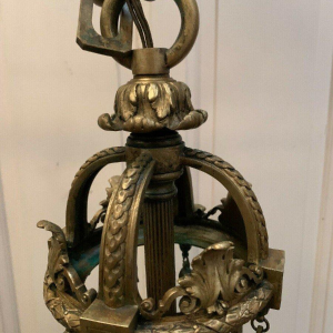 Kroonluchter in Lodewijk XVI-stijl, brons - Wedgwood-porselein - kristallen hangers, 19e eeuw