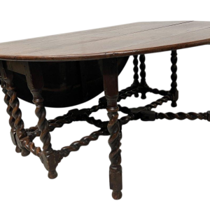 Important Gateleg solid oak double-leaf table, 19th century