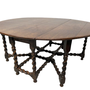 Importante table Gateleg en chêne massif à deux battants, XIXᵉ siècle