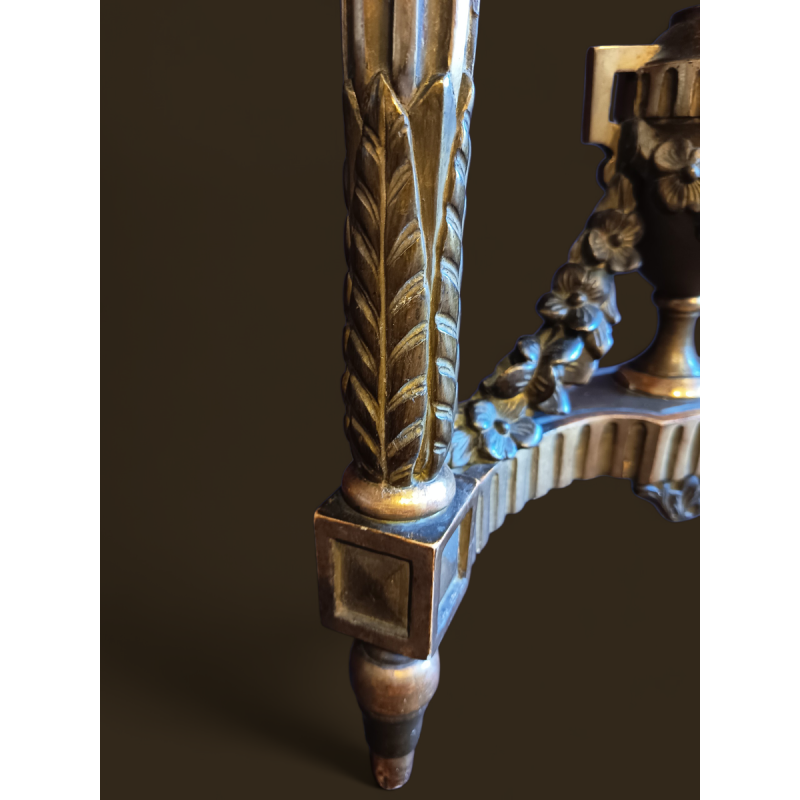 Petite console Louis XVI en bois doré, fin XIXe s