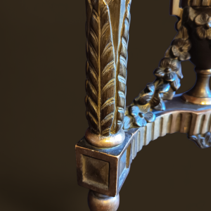 Petite console Louis XVI en bois doré, fin XIXe s