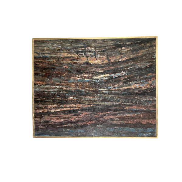 Pollet Leclerc, huile sur toile, tableau abstrait, XXe siècle