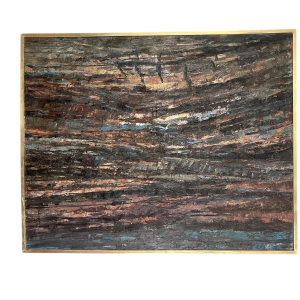 Pollet Leclerc, huile sur toile, tableau abstrait, XXe siècle