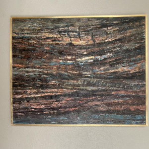 Pollet Leclerc, huile sur toile, tableau abstrait, XXe siècle