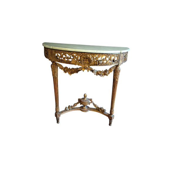Console Louis XVI en bois doré, XIXe s