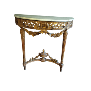 Console Louis XVI en bois doré, XIXe s