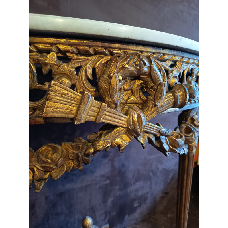 Console Louis XVI en bois doré, XIXe s