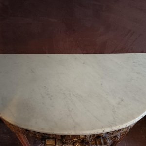 Console Louis XVI en bois doré, XIXe s