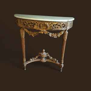 Console Louis XVI en bois doré, XIXe s
