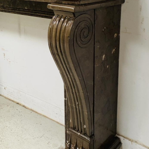 Cheminée époque Napoléon III à pieds griffes en marbre moucheté, XIXe siècle