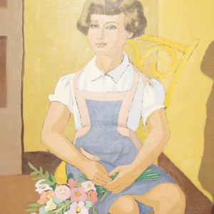 Edgard Scauflaire "La Jeune Fille" tableau, huile sur panneau, XXe s