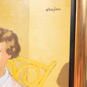 Edgard Scauflaire "La Jeune Fille" tableau, huile sur panneau, XXe s