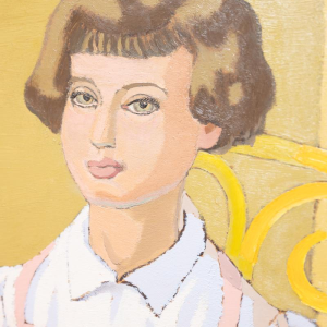 Edgard Scauflaire "La Jeune Fille" tableau, huile sur panneau, XXe s